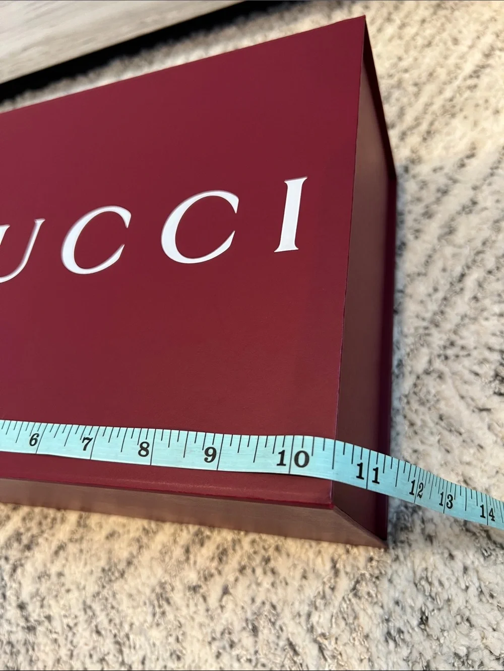 New Gucci Beautiful Burgundy Box with Silver Branded Tissue Sheet